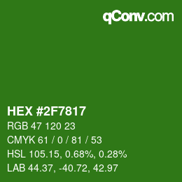 Color code: HEX #2F7817 | qconv.com
