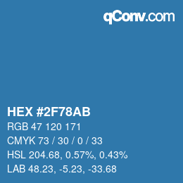 Color code: HEX #2F78AB | qconv.com
