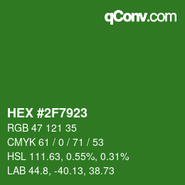 Color code: HEX #2F7923 | qconv.com