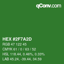 Color code: HEX #2F7A2D | qconv.com