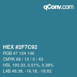 Color code: HEX #2F7C92 | qconv.com