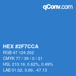 Color code: HEX #2F7CCA | qconv.com