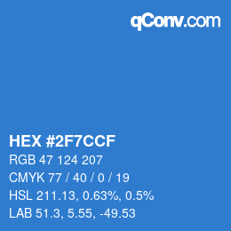 Color code: HEX #2F7CCF | qconv.com