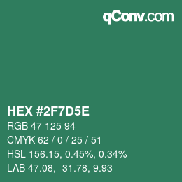 Color code: HEX #2F7D5E | qconv.com
