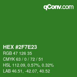 Color code: HEX #2F7E23 | qconv.com