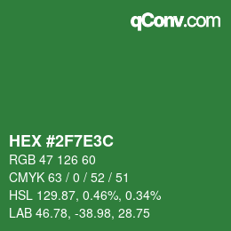 Color code: HEX #2F7E3C | qconv.com