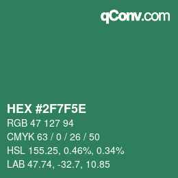 Código de color: HEX #2F7F5E | qconv.com