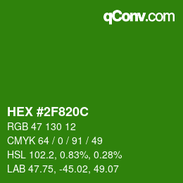 Color code: HEX #2F820C | qconv.com