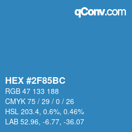 Color code: HEX #2F85BC | qconv.com