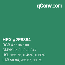 Color code: HEX #2F8864 | qconv.com