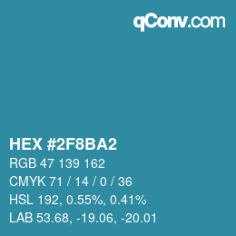 Color code: HEX #2F8BA2 | qconv.com