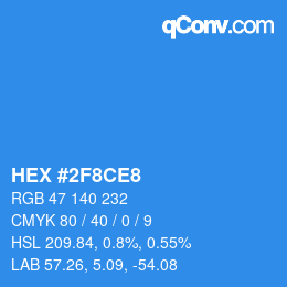 Color code: HEX #2F8CE8 | qconv.com