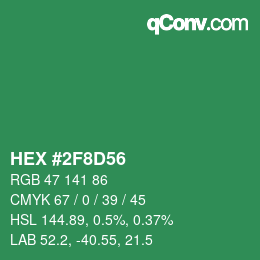 Farbcode: HEX #2F8D56 | qconv.com
