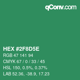 カラーコード: HEX #2F8D5E | qconv.com