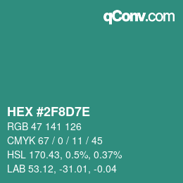 Color code: HEX #2F8D7E | qconv.com