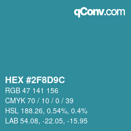 Color code: HEX #2F8D9C | qconv.com