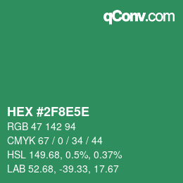 Color code: HEX #2F8E5E | qconv.com