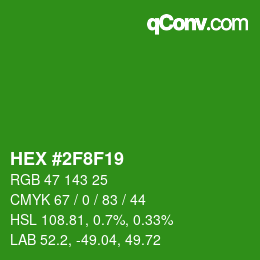 Color code: HEX #2F8F19 | qconv.com