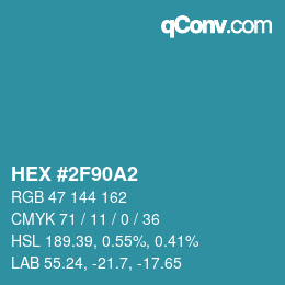 Color code: HEX #2F90A2 | qconv.com