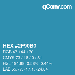 Color code: HEX #2F90B0 | qconv.com