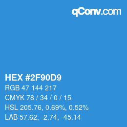Color code: HEX #2F90D9 | qconv.com