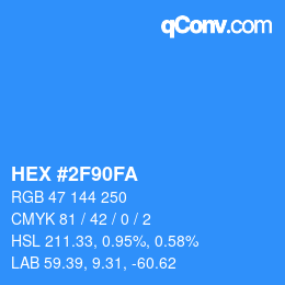 Color code: HEX #2F90FA | qconv.com
