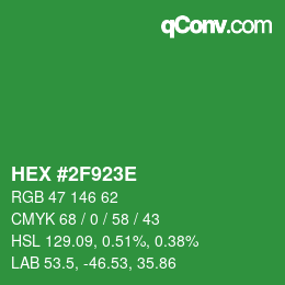 Color code: HEX #2F923E | qconv.com