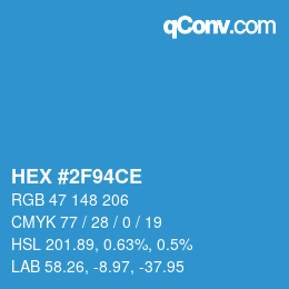 Color code: HEX #2F94CE | qconv.com