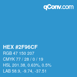 Color code: HEX #2F96CF | qconv.com