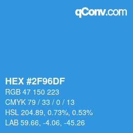 Color code: HEX #2F96DF | qconv.com