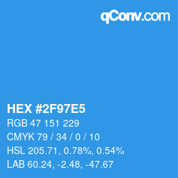 Color code: HEX #2F97E5 | qconv.com