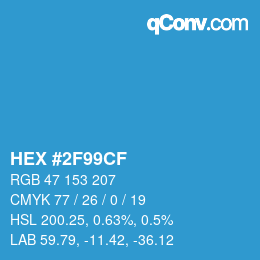 Color code: HEX #2F99CF | qconv.com