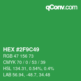 Color code: HEX #2F9C49 | qconv.com