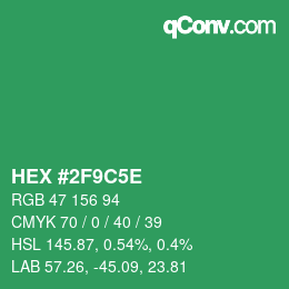 Code couleur: HEX #2F9C5E | qconv.com