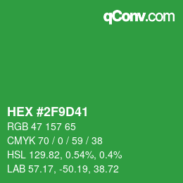 Color code: HEX #2F9D41 | qconv.com