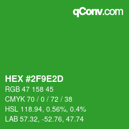 Color code: HEX #2F9E2D | qconv.com