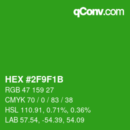 Color code: HEX #2F9F1B | qconv.com