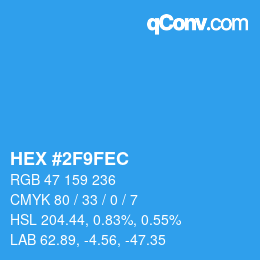 Color code: HEX #2F9FEC | qconv.com