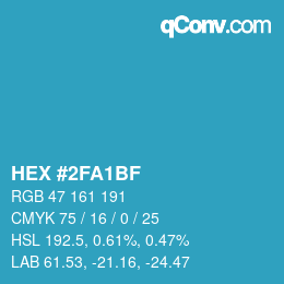 Color code: HEX #2FA1BF | qconv.com