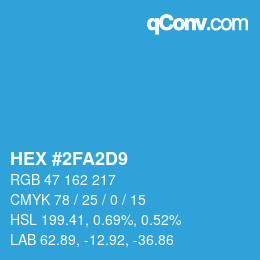 Color code: HEX #2FA2D9 | qconv.com