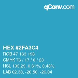 Color code: HEX #2FA3C4 | qconv.com