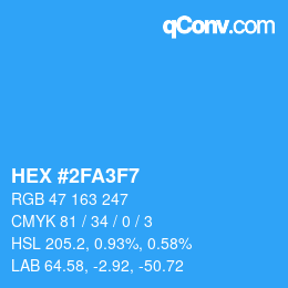 Color code: HEX #2FA3F7 | qconv.com
