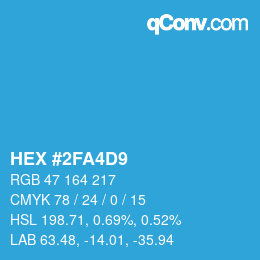 Color code: HEX #2FA4D9 | qconv.com