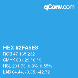 Código de color: HEX #2FA5E8 | qconv.com