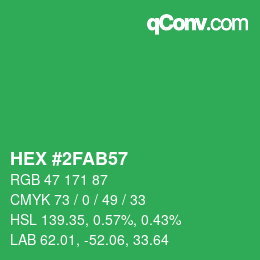Color code: HEX #2FAB57 | qconv.com