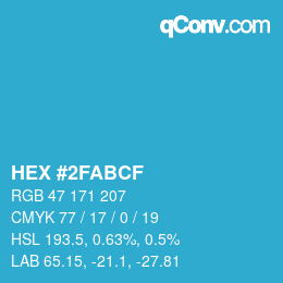 カラーコード: HEX #2FABCF | qconv.com