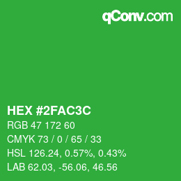 Color code: HEX #2FAC3C | qconv.com