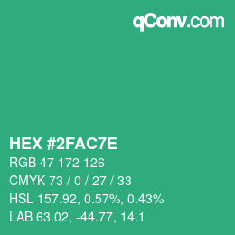 Color code: HEX #2FAC7E | qconv.com