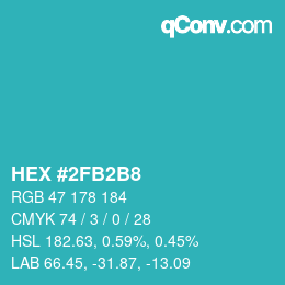 Color code: HEX #2FB2B8 | qconv.com