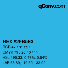 Color code: HEX #2FB5E3 | qconv.com